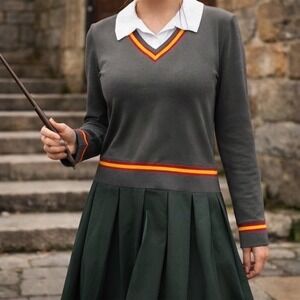 Harry Potter Gryffindor School Uniform Dress Grey Green Medium Cosplay Costume